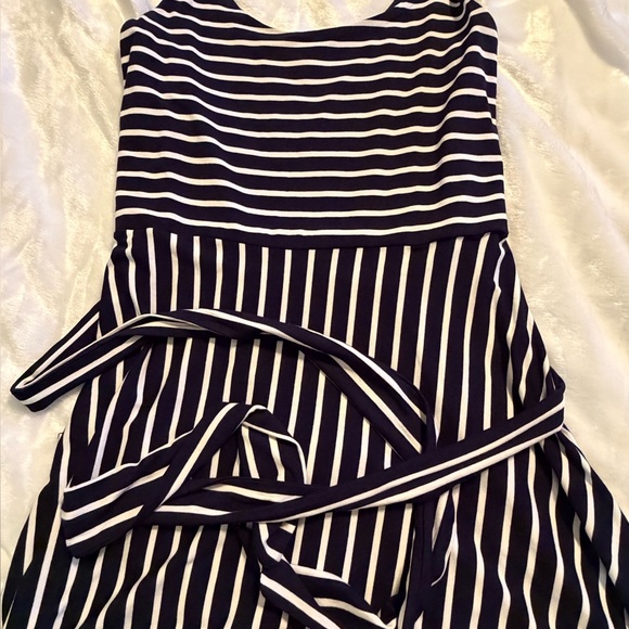 The Loft Navy Striped Sleeveless Dress - Picture 6 of 8